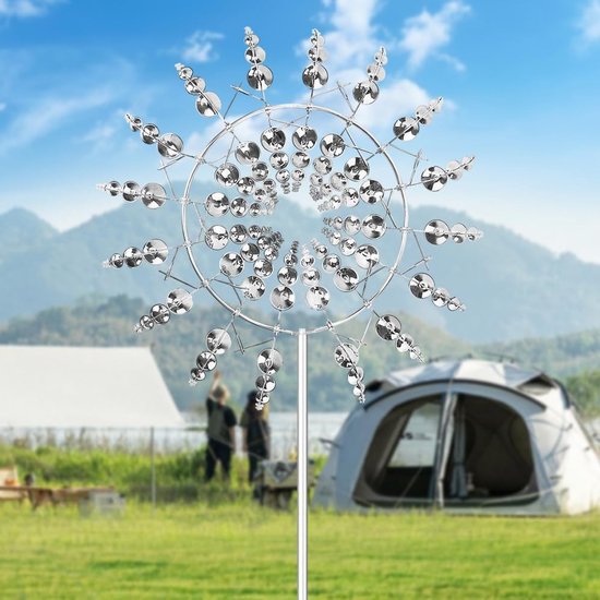 Magische 3D Metalen Windspinner en Tuinornament voor Buiten, Perfect voor Patios en Tuinen van Merkloos