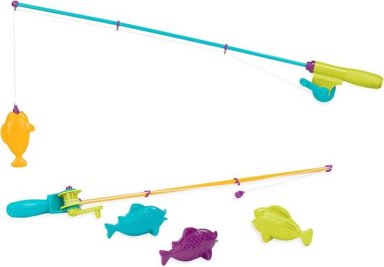Magnetisch hengelspel - buitenbadspeelgoed - 2 magnetische vissen - kinderen 3 jaar - blauw van Toi-Toys