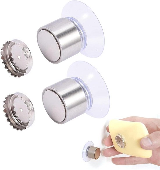 Magnetischer Seifenhalter zonder boren - Edel met zuignap voor wastafel douche en bad - keuken - set van 2 - handig en praktisch . van Merkloos
