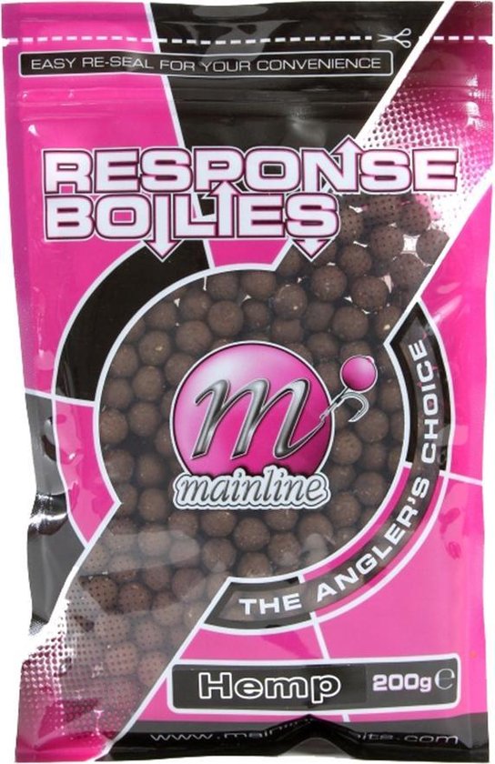Mainline Shelf Live Boilies - Hemp - 10mm - 200gr - Bruin van Mainline