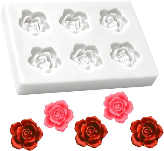 Mal bloemen gietvorm roos 3D – herbruikbare kaarsvormen om te gieten van hoogwaardige siliconen – veelzijdige gipsvormen voor doe-het-zelf geurkaarsen, hars, zeep, decoratie, chocolade en