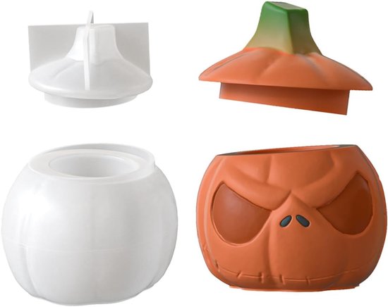 Mal Halloween pompoen met deksel voor doe-het-zelf knutselwerk