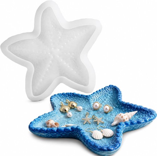 Mal ster voor epoxyhars, creatieve 3D-vorm voor knutselen, harsvormen, siliconen mallen voor doe-het-zelf decoratie, epoxyhars, siliconenvorm, epoxyhars, 12,6 x 13,6 cm