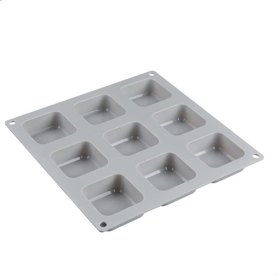 Mallen, 9 Holte Vierkante Siliconen Mal, Zachte Cupcake Muffin Bakpan voor Chocolade Snoep Ijsblokjes Handgemaakte
