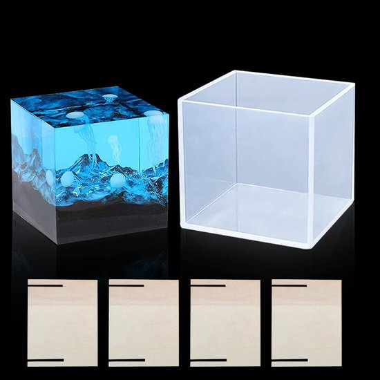 Mallen Clear Cube Resin Mold Vierkant Siliconen Mal Groot & Diep Epoxy Gietvorm voor DIY Insectenspecimen Kaars Zeep