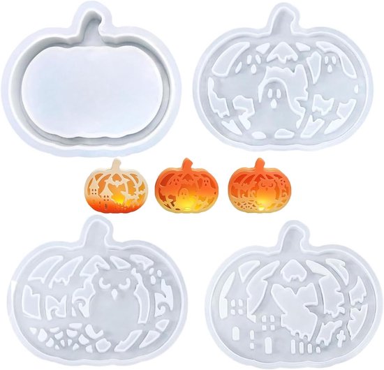Mallen set voor griezelige decoraties - pompoen & thema patroon mallen voor gips, hars knutselen, herfst doe-het-zelf thuis display
