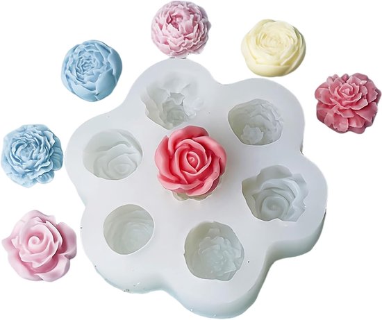 Mallen silicone rozen anjer pioen vormen gieten mallen, 3D roos mini bloem kaars mallen voor zeep chocolade aromatherapie DIY decoratie