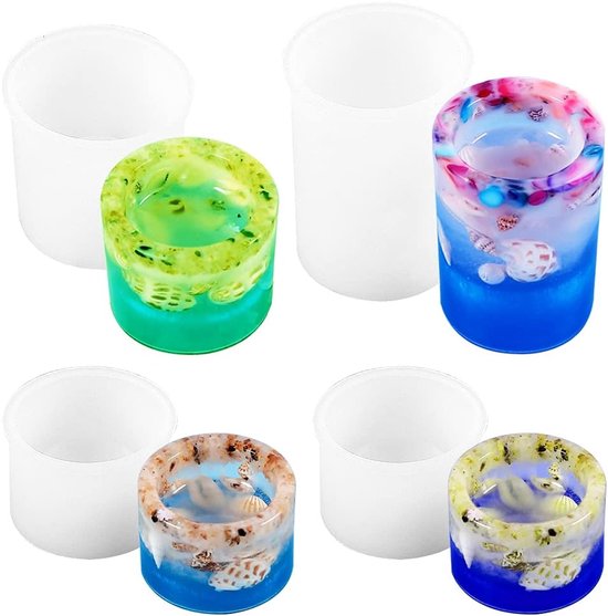 Mallen Silicone, SENHAI Theelichthouder Epoxyhars Mallen voor Kaarsenhouder, Hars Gieten, Decoratie, Bruiloft, Woondecoratie