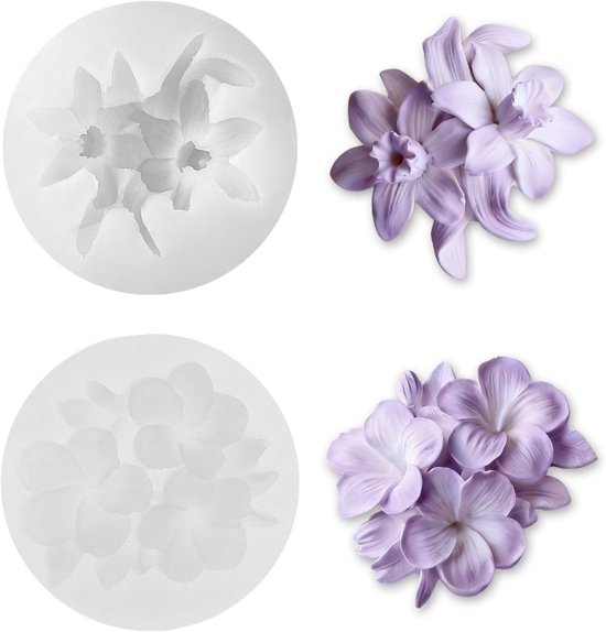 Mallen voor bloemkaarsen, kunnen worden gebruikt voor zelfgemaakte kaarsen, taartdecoraties, zeep en andere siliconen mallen. 3D bloem siliconen mal bevat lelie en plus