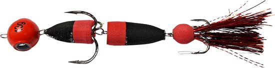 Mandala Foamshad Rood-Zwart + Red Head 13 gram Shad Dressuurdoorbrekend Snoekbaars Snoek Kunstaas van Mandala