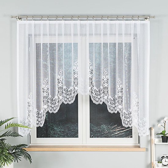 Markizeta BERENIKA - Kant-en-klare Jacquard Gordijn - Wit - 330x140 cm - Decoratief en Elegant