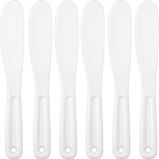 Masker Applicator Tool, 6 stuks herbruikbare plastic spatels, plastic schoonheid make-up spatel, crèmes mengen, huidverzorging of schrapen potten, gezichtsborstel voor masker (20 x 3 cm)