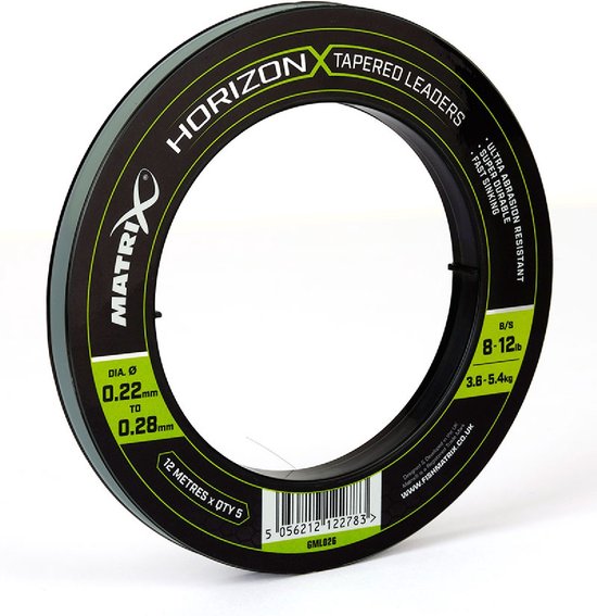 Matrix Horizon X Tapered Shock Leader - 8-12lb (12m) - x5 van MATRIX