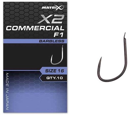 Matrix X2 Commercial F1 Spade-Barbless (10 pcs) - Maat : 18