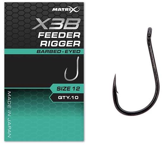 Matrix X3B Feeder Rigger Eyed-Barbed (10 pcs) - Maat : 14 van Matrix