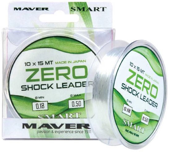 Maver Zero 15 M Taps Toelopende Onderlijn Transparant 0.200-0.520 mm