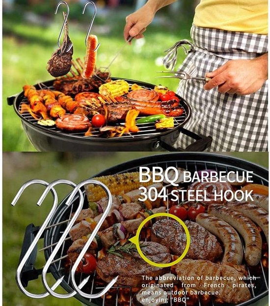 Meat Hooks 15 Pieces S Hooks Stainless Steel 15 cm Butcher Hooks Stainless Steel Smoke Hooks Hanging Hooks Kitchen - ShopVlot