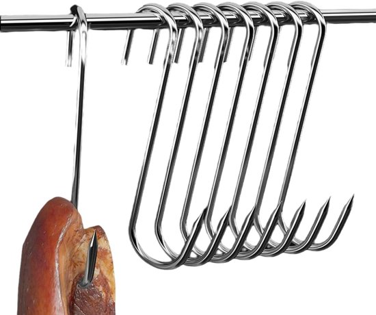 Meat Hooks 50 Pieces S Hooks Stainless Steel Hooks for Hanging Maximum Load 20kg Stainless Steel Butcher Hooks for - ShopVlot