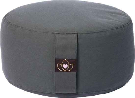 Meditatiekussen eco antraciet rond - Lotus | Yoga kussen van Lotus