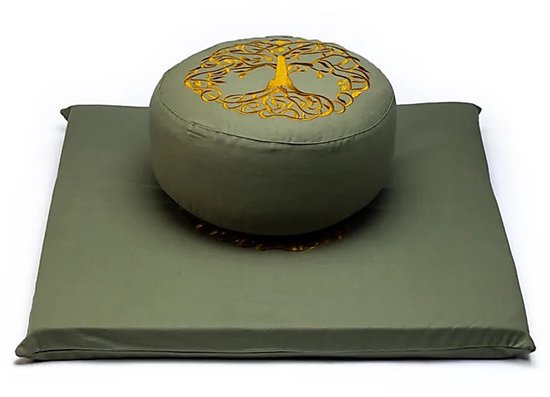 Meditatieset Tree Of Life Biologisch Katoen (ocs) - 65x65x5 Cm; ±2500 gr - 65x65x5 cm; ±2500 g