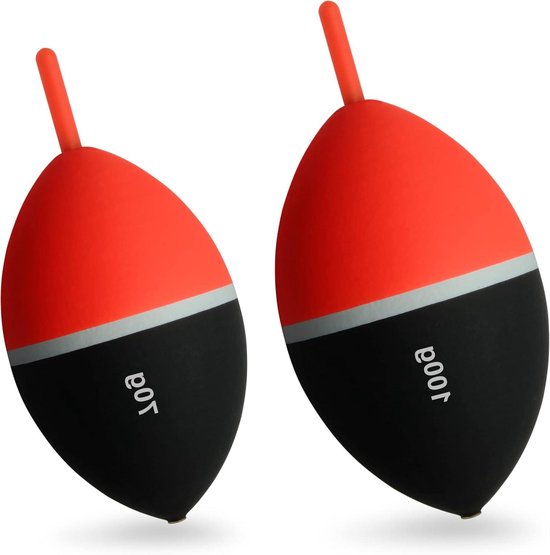 Meerval Dobber Set - Walvis Dobbers - Meerval Vissen - Rubberen Bescherming Vislijn - Set van 2 - Signaaloranje van Merkloos