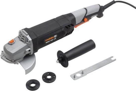 MEISTER haakse slijper 1100 W - voor schijven � 125 mm - zijhandgreep met 3 standen - rotatiesnelheid: 12.000 1 / min van Merkloos