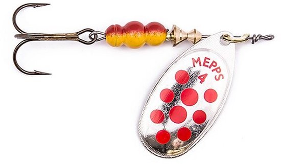 Mepps Aglia Decorees silver/red dots - #4 - 9 gram - Fishing-bait.nl