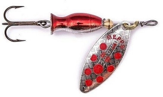 Mepps Aglia Long Heavy silver/red dots - #1 - 8 gram - Fishing-bait.nl van Merkloos