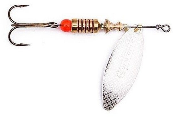 Mepps Aglia Long silver - #2 - 7 gram - Fishing-bait.nl van Mepps