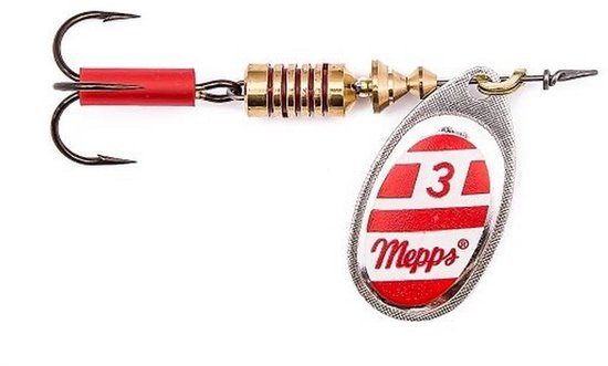 Mepps Aglia silver/red/white - #3 - 6,5 gram - Fishing-bait.nl