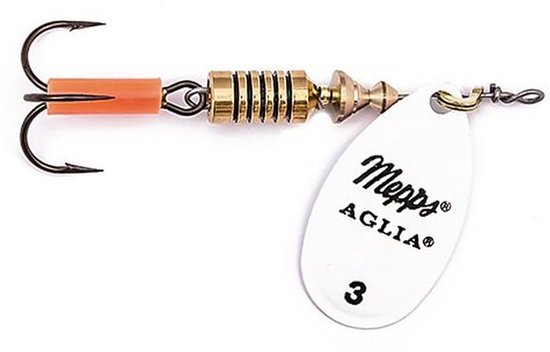 Mepps Aglia white - #3 - 6,5 gram - Fishing-bait.nl van Mepps