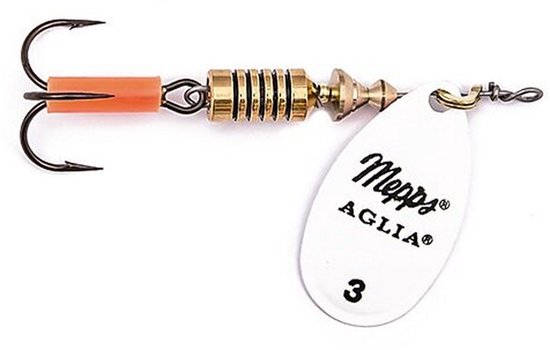 Mepps Aglia white - #5 - 13 gram - Fishing-bait.nl van Mepps