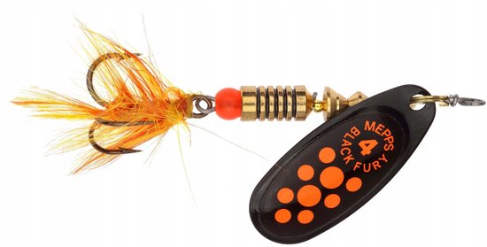 Mepps Black Fury Mouche Spinner - Zwart/Rood - 4/8g van Merkloos