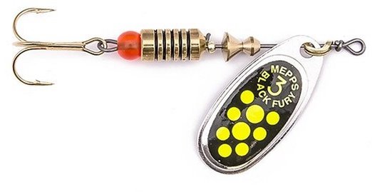 Mepps Black Fury Silver/ chartr - #1 - 3,5 gram - Fishing-bait.nl van Mepps