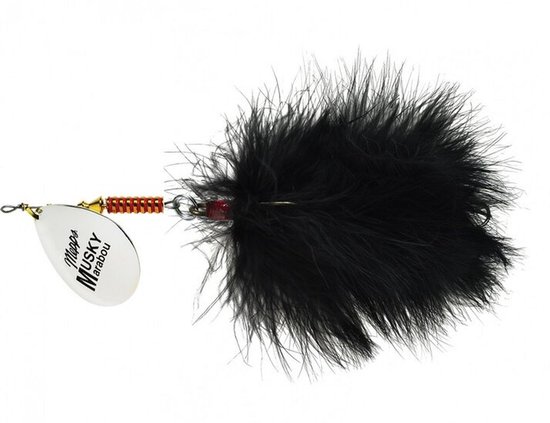 Mepps Musky Marabou Silver/Black - 40 gram - Fishing-bait.nl van Mepps