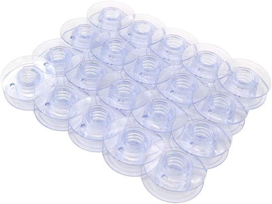 Merk - #4114401 Plastic Spoel (Beide Kanten zijn Plat) Compatibel met Husqvarna Viking Naaimachine (20STUKS)