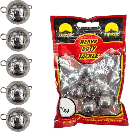 Merkloos Cheburashka Lood Set 5 x 70g - Jig Heads - Dropshot Vissen