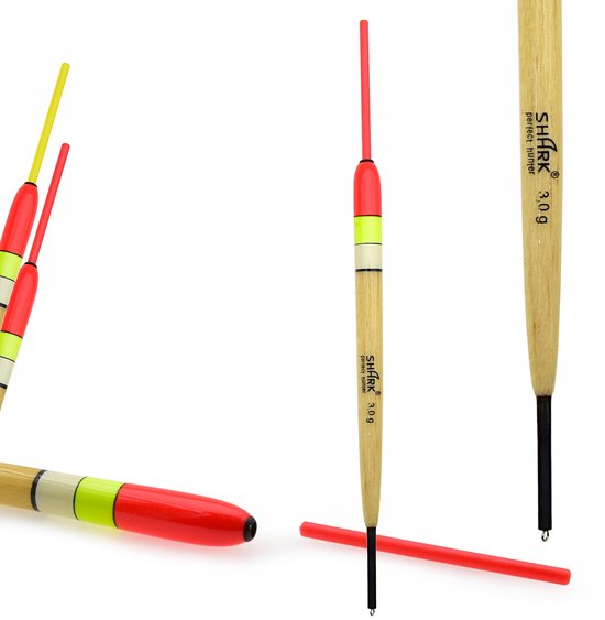 Merkloos Doorvoerspoor Dobber van Balsa 3.0g - 19cm met Glowstick Houder