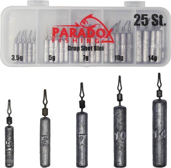 Merkloos Drop Shot Lood Set - 25 Delen (3.5g-14g) met Box