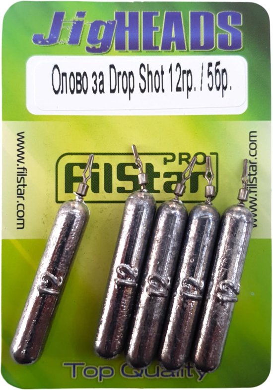 Merkloos Drop Shot Lood Set - 5x 12g Vislood met Swivels