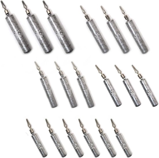 Merkloos Dropshot Lood Set met Visbox - 18 Stuks (3.5-14g)