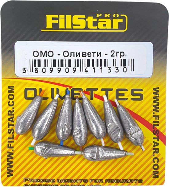 Merkloos Inline Olivette Loodjes Set - 9x2g - Dropshot Lood - Zilver