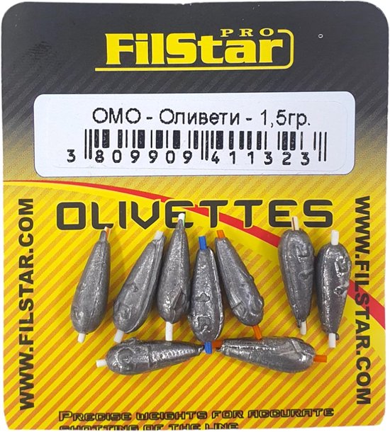Merkloos Inline Olivette Loodset 9 x 1.5g - Dropshot Vissen