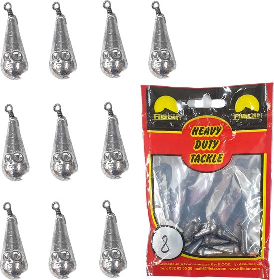 Merkloos Peer Lood Set 10x8g - Vislood met Swivel - Grondvislood