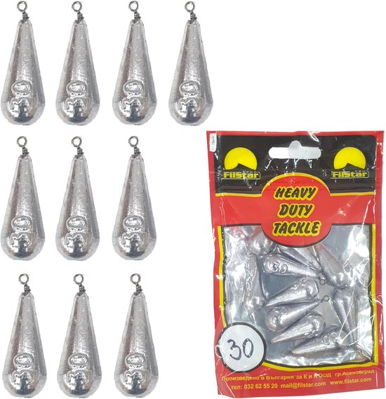 Merkloos Peerlood Set 10 x 30g met Swivel - Vissen