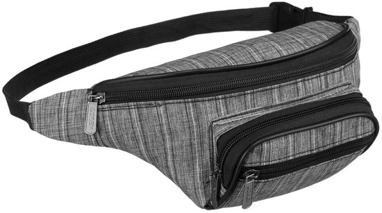 Merkloos - Sportieve Heuptas - Grijs - Polyester - Verstelbare Band