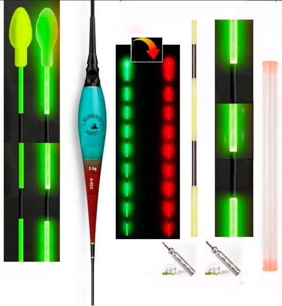Merkloos Visdobber 2.5g met Kleurverandering & Batterijen