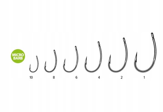 Merkloze Body Hook Short Curve Shank Maat 4 - 10 stuks
