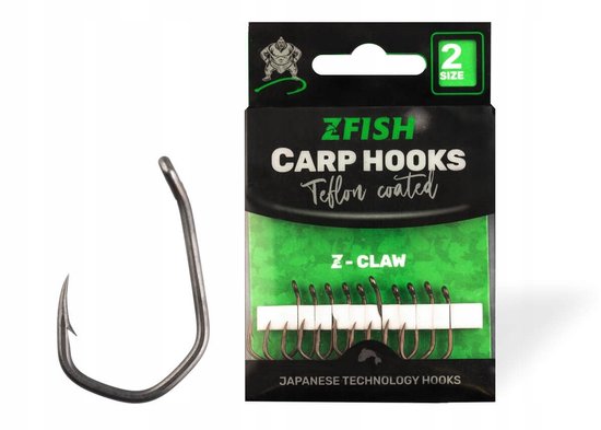 Merkloze Karperhaken - Teflon Gecoate Z-Claw Maat 4 (10 Stuks)
