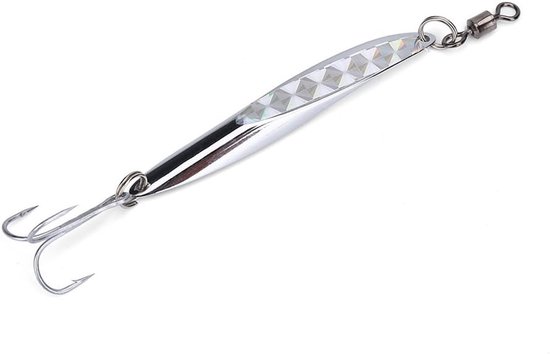 Metaal Kunstmatige Hengelsport Aas, Zware Lepel Jig Lood voor Baars en Snoekvissen (Zilver 28g)
